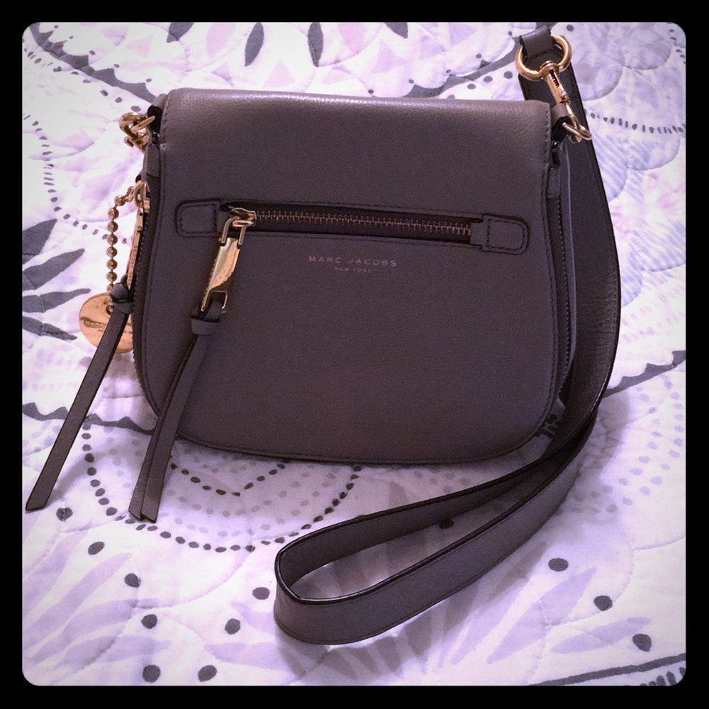 Gray Marc Jacobs Recruit saddle crossbody bag